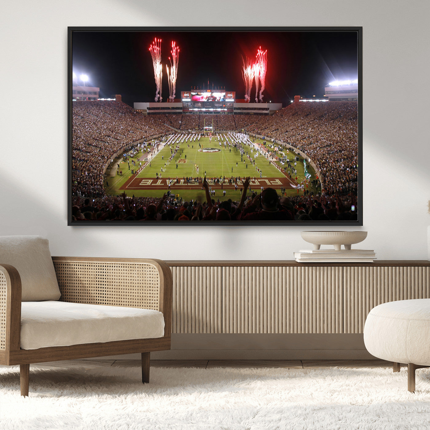 MGV-FC-36X24 - Framed Florida State Seminoles Football Team Print - Tallahassee Doak Campbell Stadium Wall Art