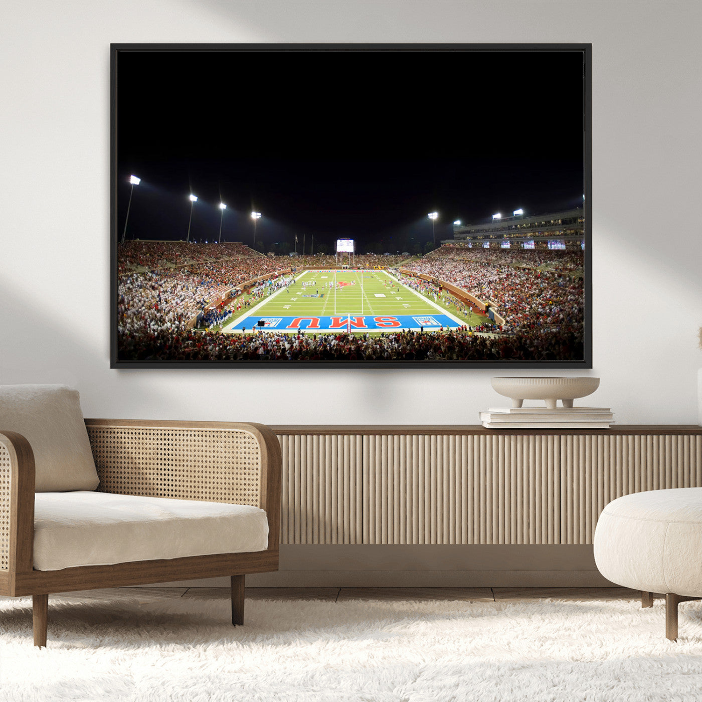 MGV-FC-36X24 - SMU Mustangs Football Team Print - Dallas Gerald J. Ford Stadium Wall Art Canvas Print