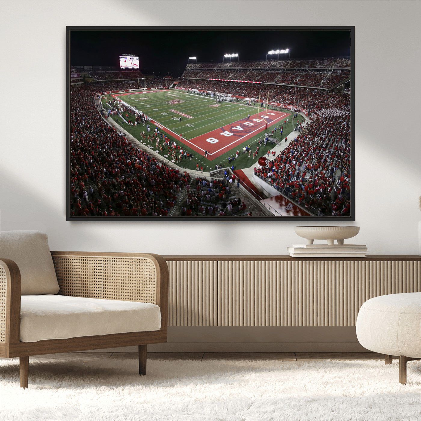 MGV-FC-36X24 - Houston Cougars Football Team Print - Houston TDECU Stadium Wall Art Canvas Print
