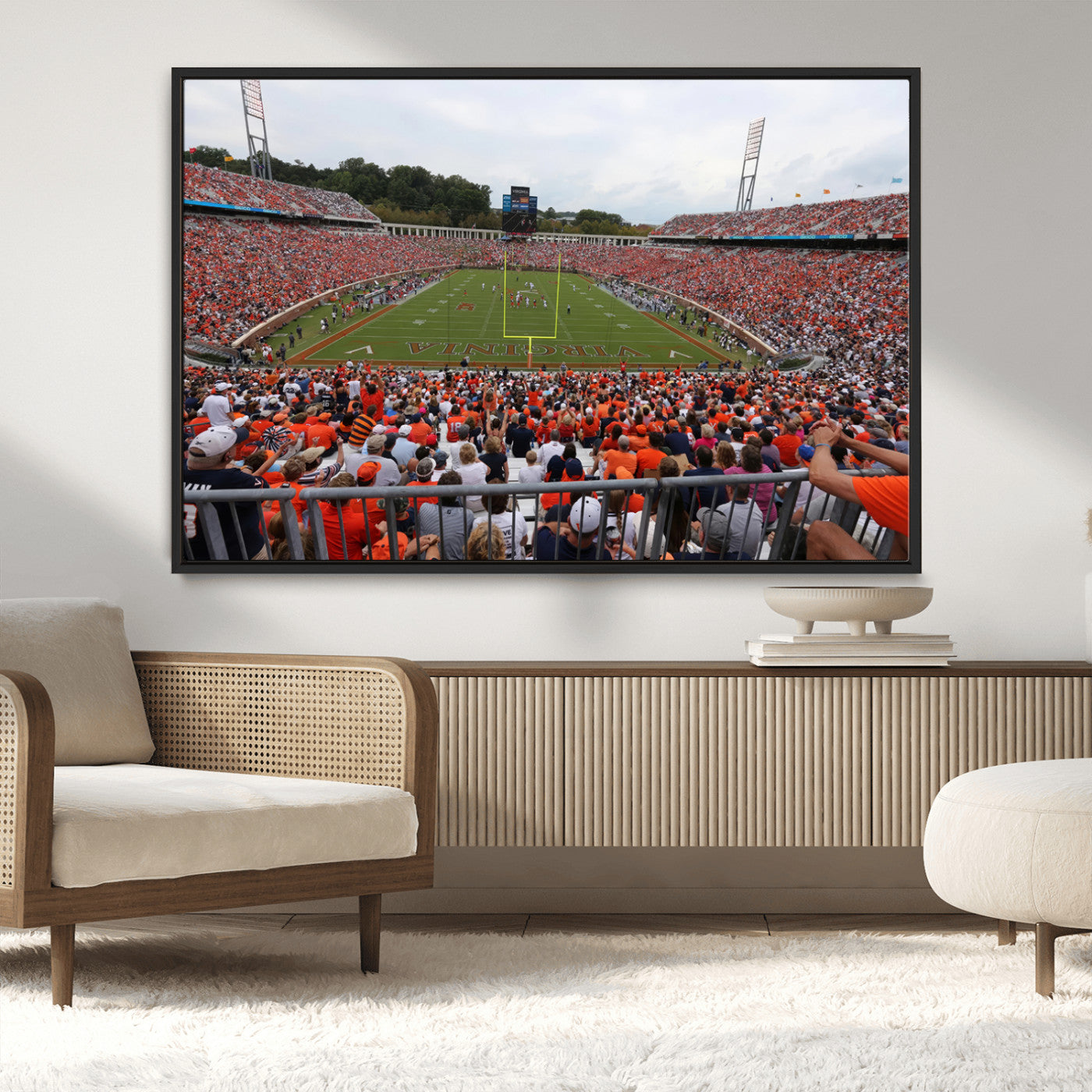 MGV-FC-36X24 - Virginia Cavaliers Football Team Print - Charlottesville Scott Stadium Print Wall Art Canvas