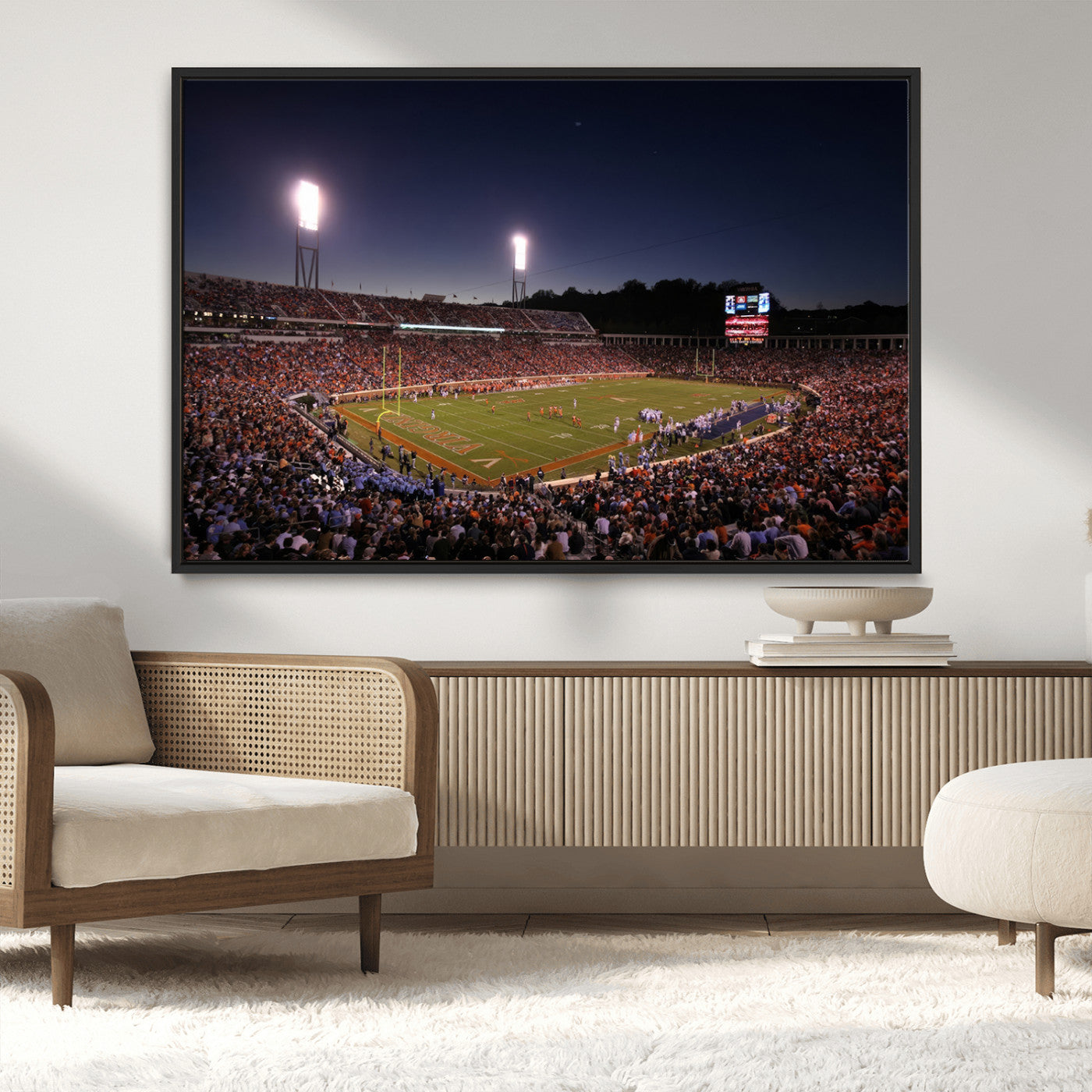 MGV-FC-36X24 - Virginia Cavaliers Football Team Print - Charlottesville Scott Stadium Canvas Print Wall Art