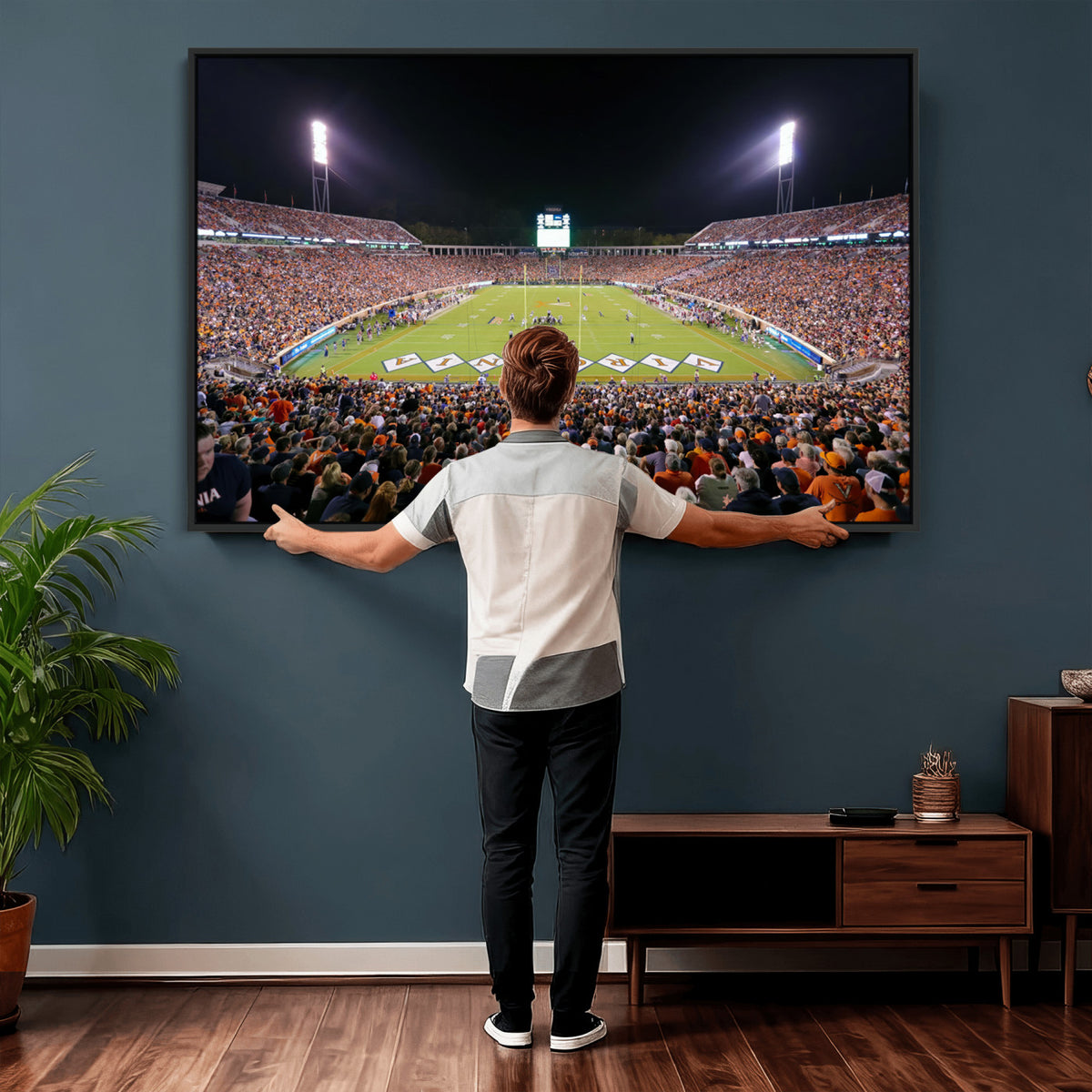 98441-MGV-CV-36X24 - Virginia Cavaliers Football Team Print - Charlottesville Scott Stadium Wall Art Canvas Print