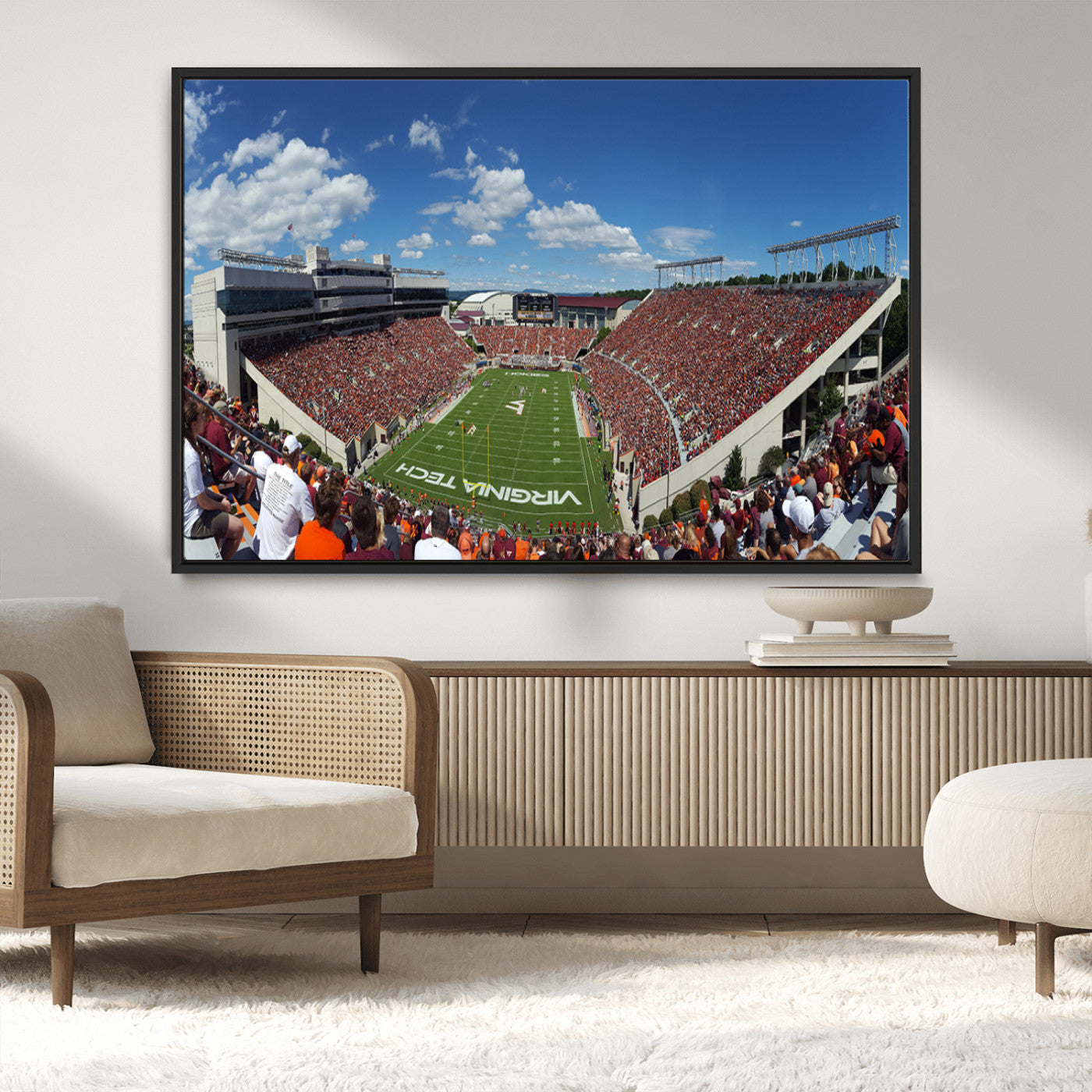MGV-FC-36X24 - Virginia Tech Hokies Football Team Print - Blacksburg Lane Stadium Wall Art Canvas Print