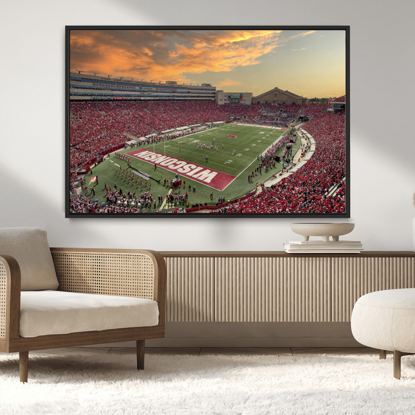 41472-MGV-CV-36X24-Camp Randall Stadium Wisconsin Badgers Large Wall Art Canvas Print | College Football Stadium Wall