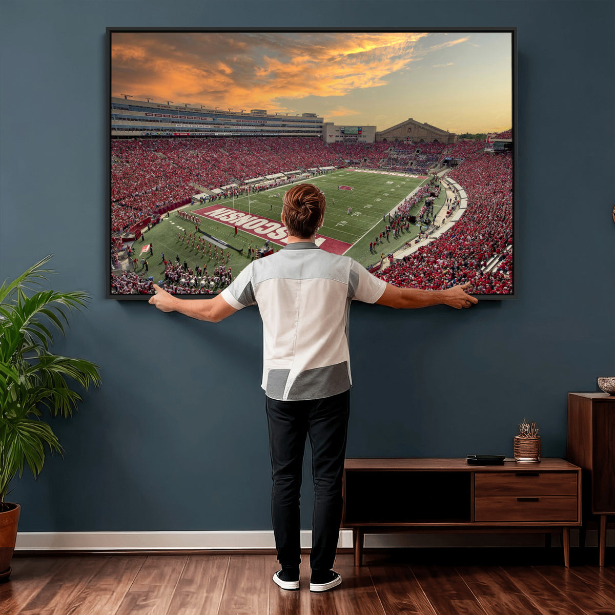 41472-MGV-CV-36X24 - Camp Randall Stadium Wisconsin Badgers Large Wall Art Canvas Print | College Football Stadium Wall