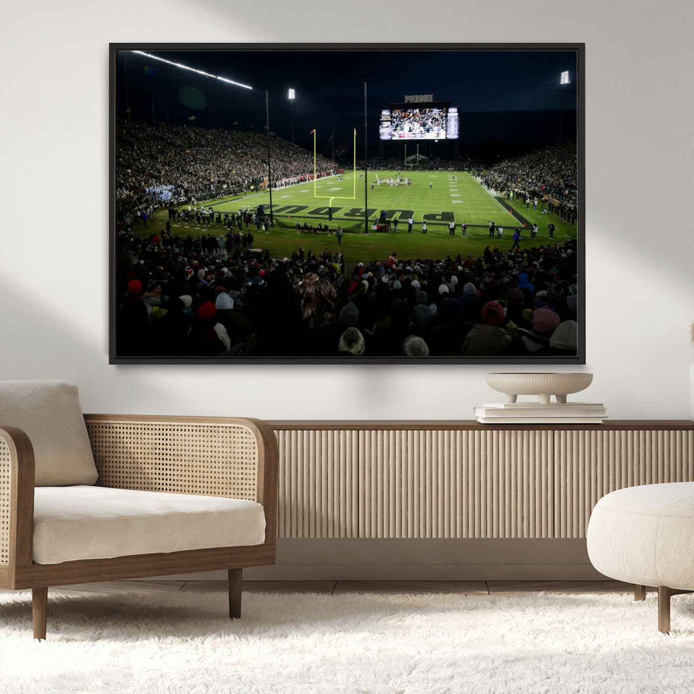 MGV-FC-36X24 - Purdue Boilermakers Football Team Print - West Lafayette Ross–Ade Stadium Wall Art Canvas Print