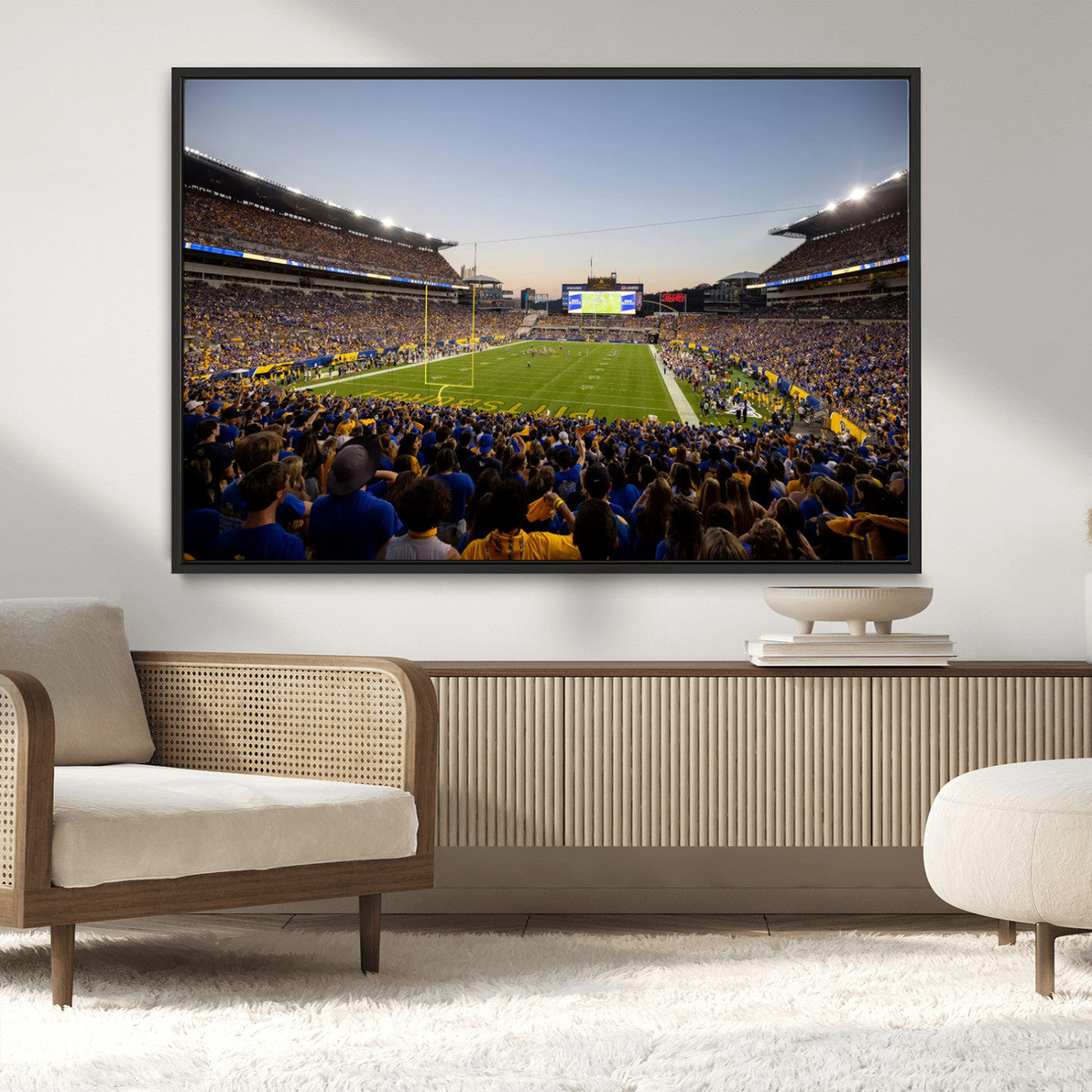 MGV-FC-36X24 - Pittsburgh Panthers Football Team Print - Pittsburgh Acrisure Stadium Wall Art Canvas Print