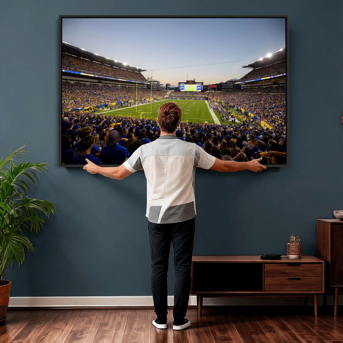 41853-MGV-CV-36X24 - Pittsburgh Panthers Football Team Print - Pittsburgh Acrisure Stadium Wall Art Canvas Print