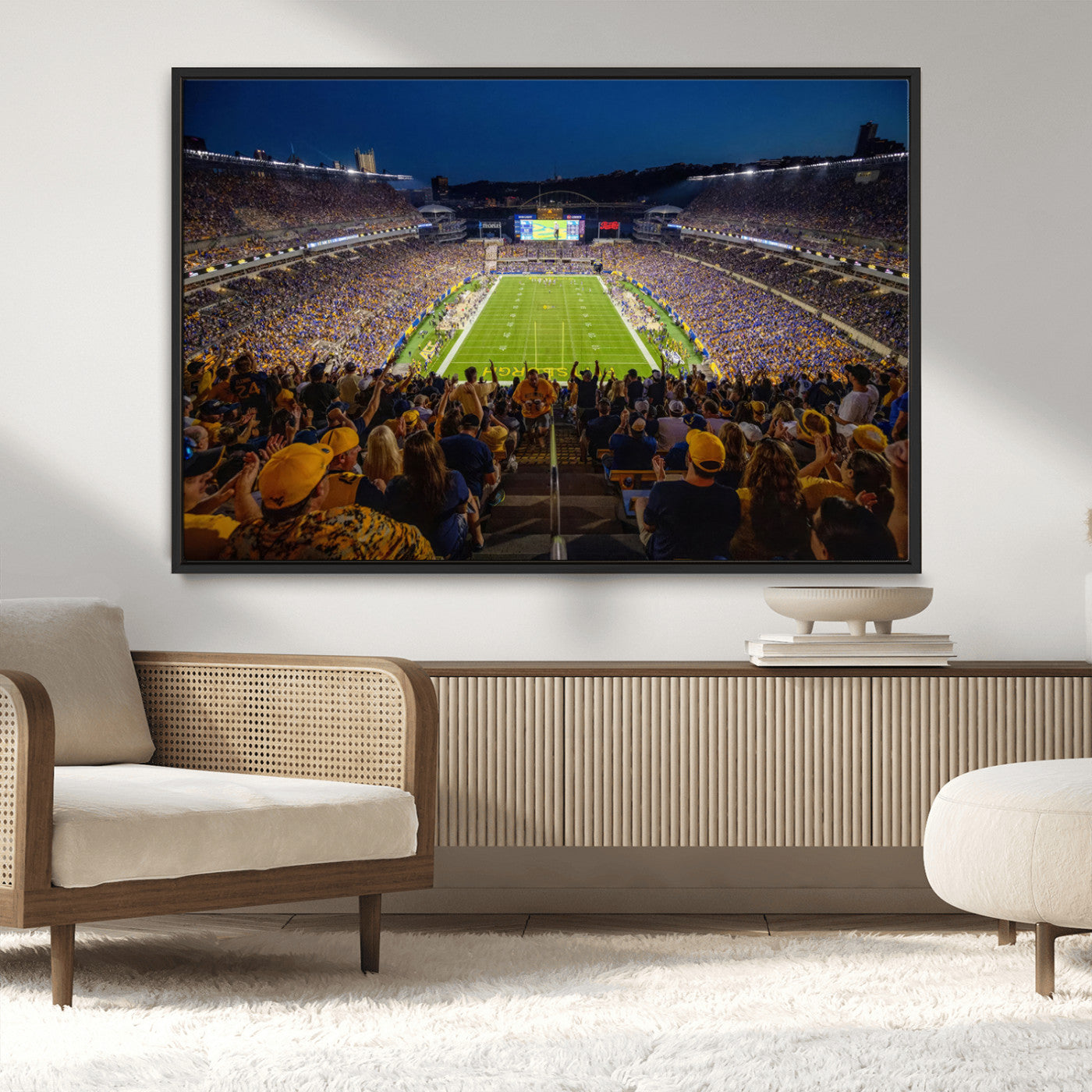 MGV-FC-36X24 - Pittsburgh Panthers Football Team Print - Pittsburgh Acrisure Stadium Wall Art Canvas Print