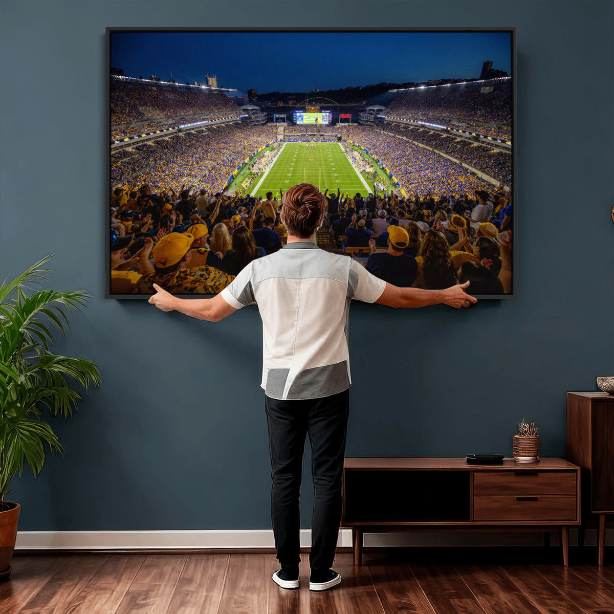 62297-MGV-CV-36X24 - Pittsburgh Panthers Football Team Print - Pittsburgh Acrisure Stadium Wall Art Canvas Print