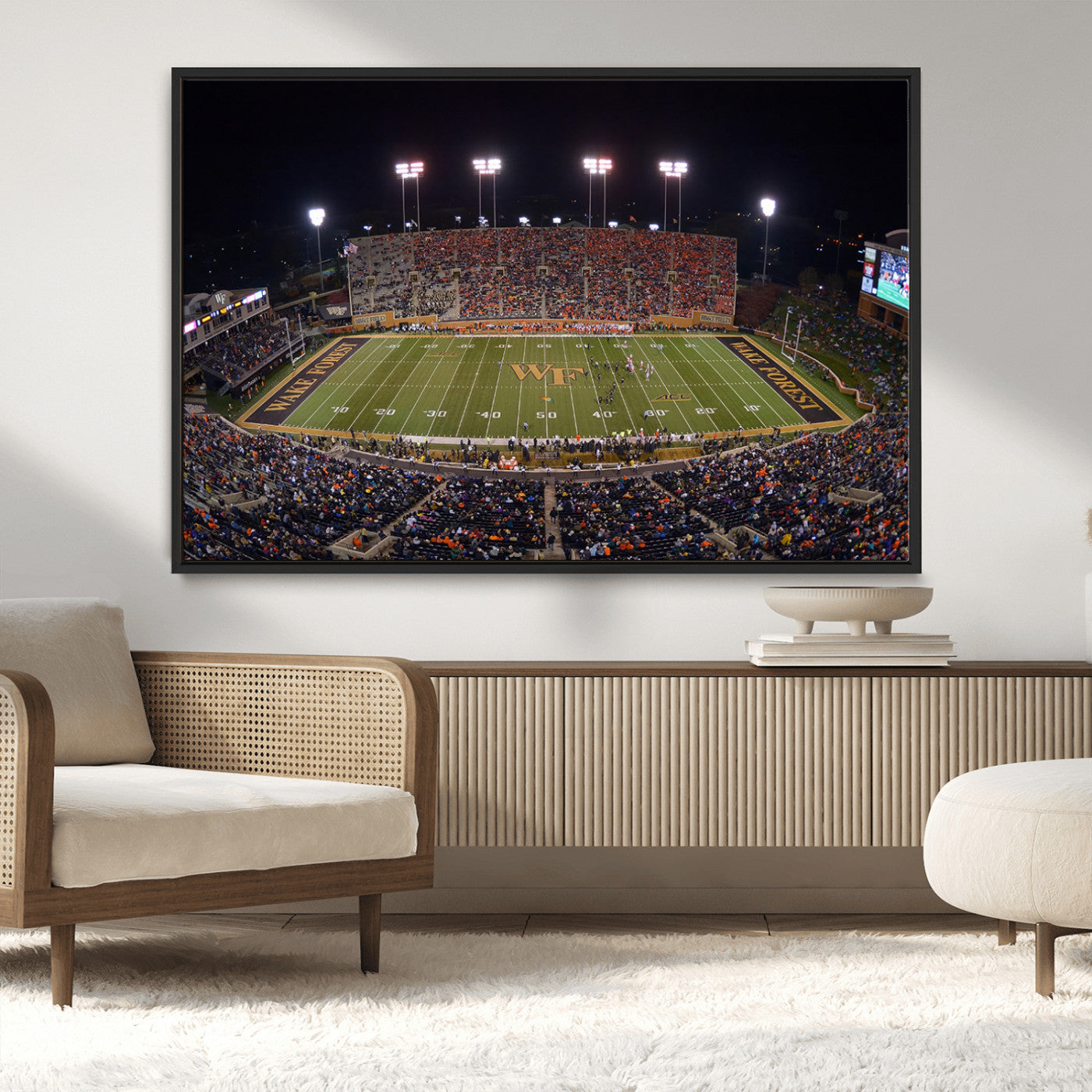 MGV-FC-36X24 - Demon Deacons Print Canvas, Football Team Print - Winston-Salem Allegacy Federal Credit Union