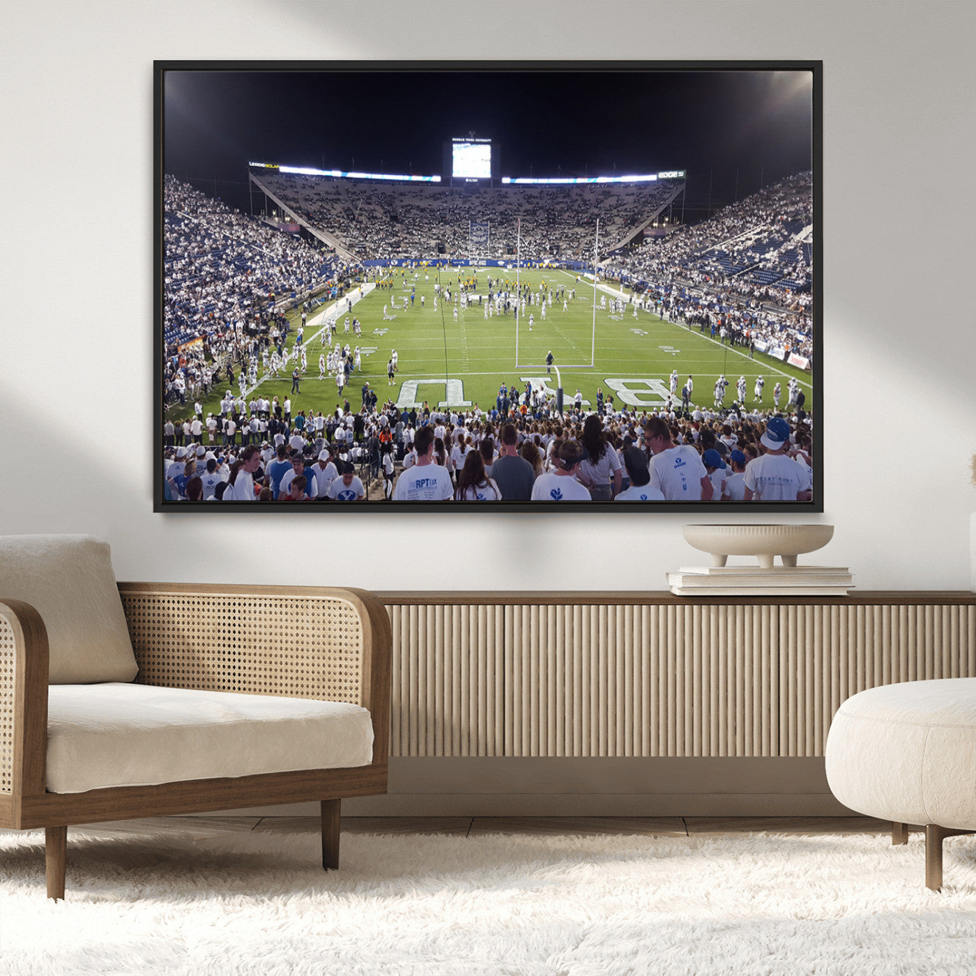 MGV-FC-36X24 - Brigham Young University Cougars Football Print Canvas - Provo LaVell Edwards Stadium Wall Art