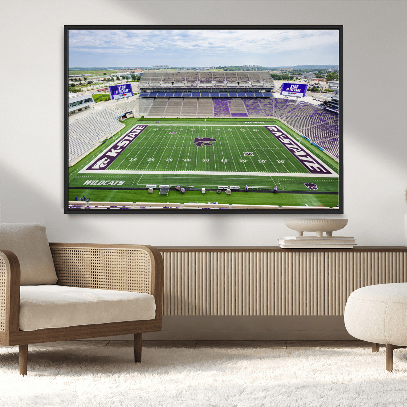 MGV-FC-36X24 - KState Wildcats Football Team Print - Manhattan Bill Snyder Family Football Stadium Wall Art Canvas