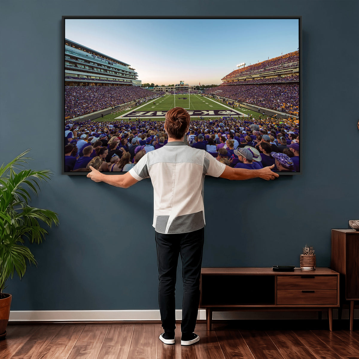 82792-MGV-CV-36X24 - Kansas State University Wildcats Football Team Print - Manhattan Bill Snyder Family Football Stadium