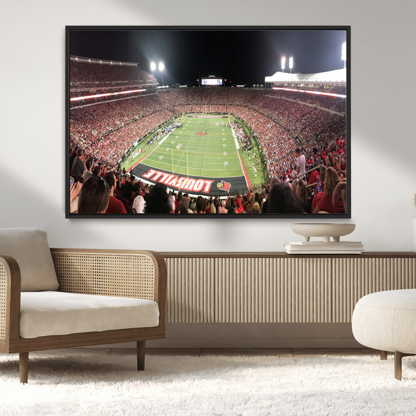MGV-FC-36X24 - University of Louisville Cardinals Football Team Print - Louisville Cardinal Stadium Wall Art Canvas