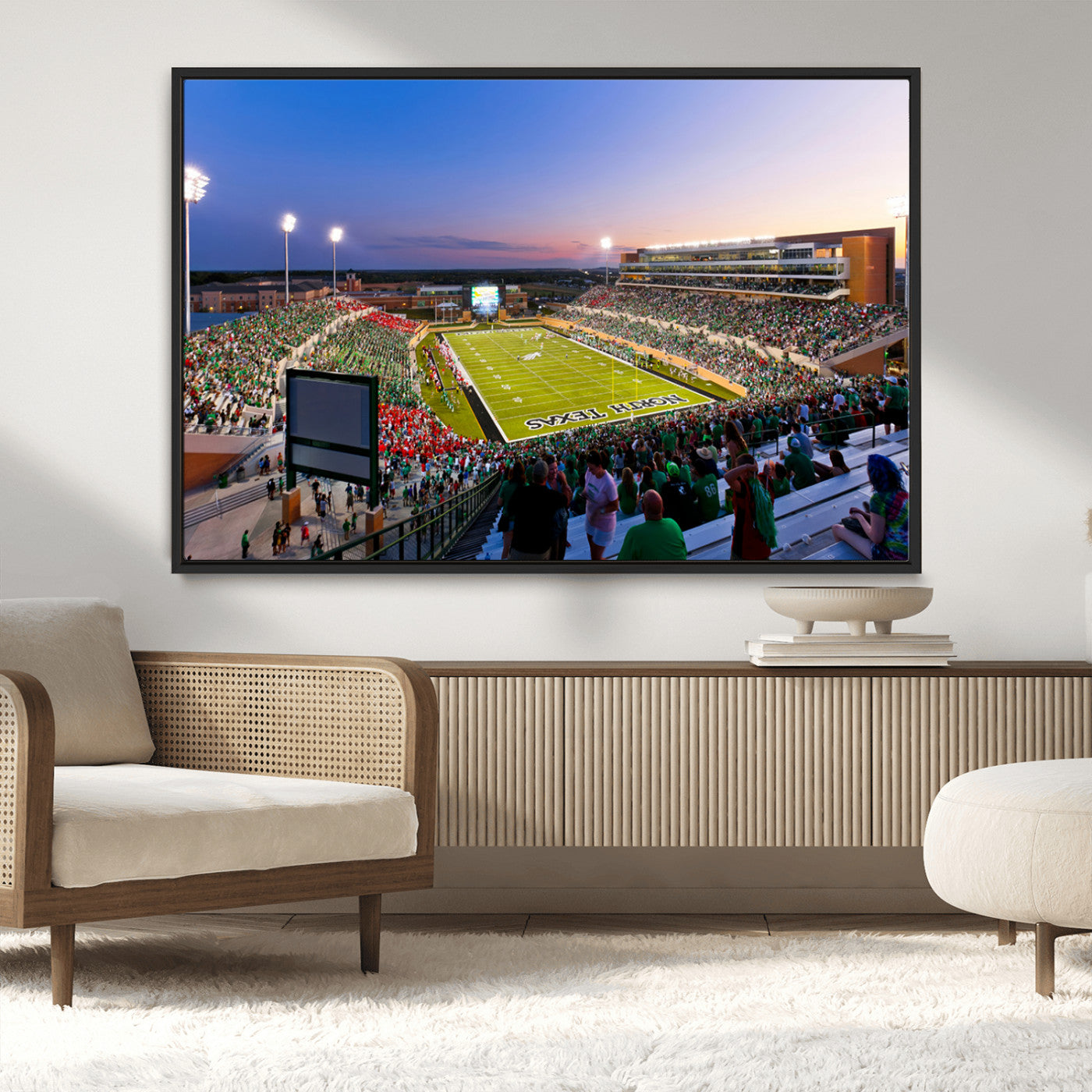 MGV-FC-36X24 - University of North Texas Mean Green Football Team Print - Denton DATCU Stadium Canvas Print Wall