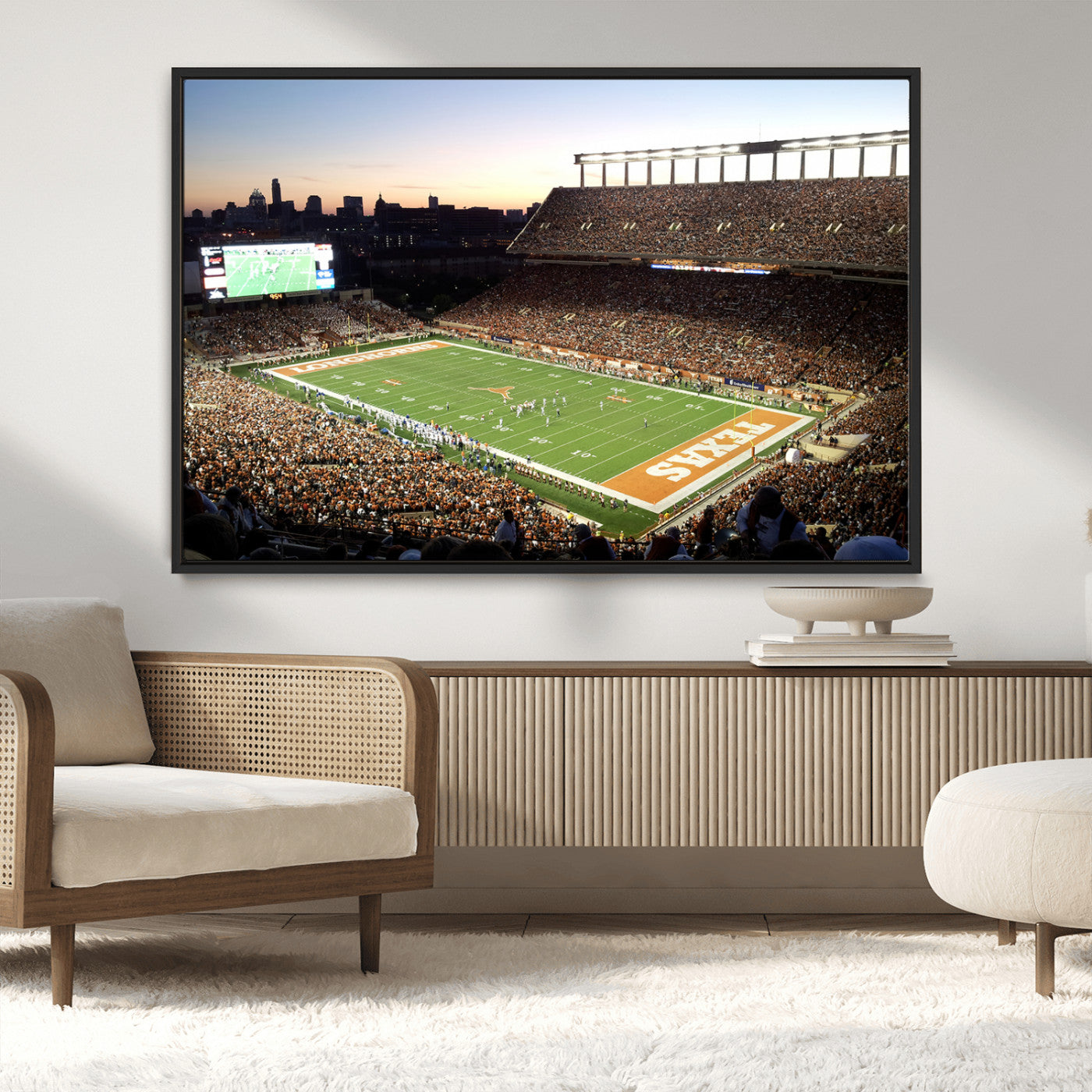 MGV-FC-36X24 - Darrell K Royal-Texas Memorial Stadium Canvas Wall Art - Texas Longhorns Football Match