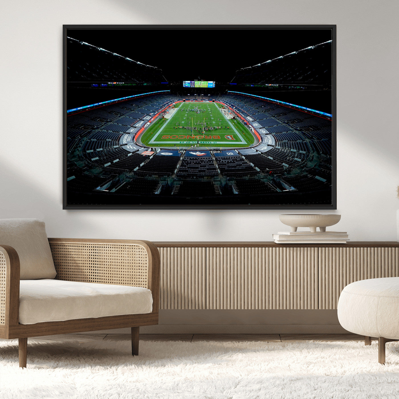 MGV-FC-36X24 - Denver Broncos Football Team Print Canvas- Denver Empower Field at Mile High Stadium Wall Art Canvas