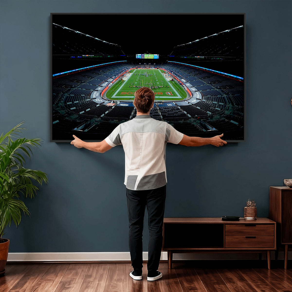 14797-MGV-CV-36X24 - Denver Broncos Football Team Print Canvas- Denver Empower Field at Mile High Stadium Wall Art Canvas