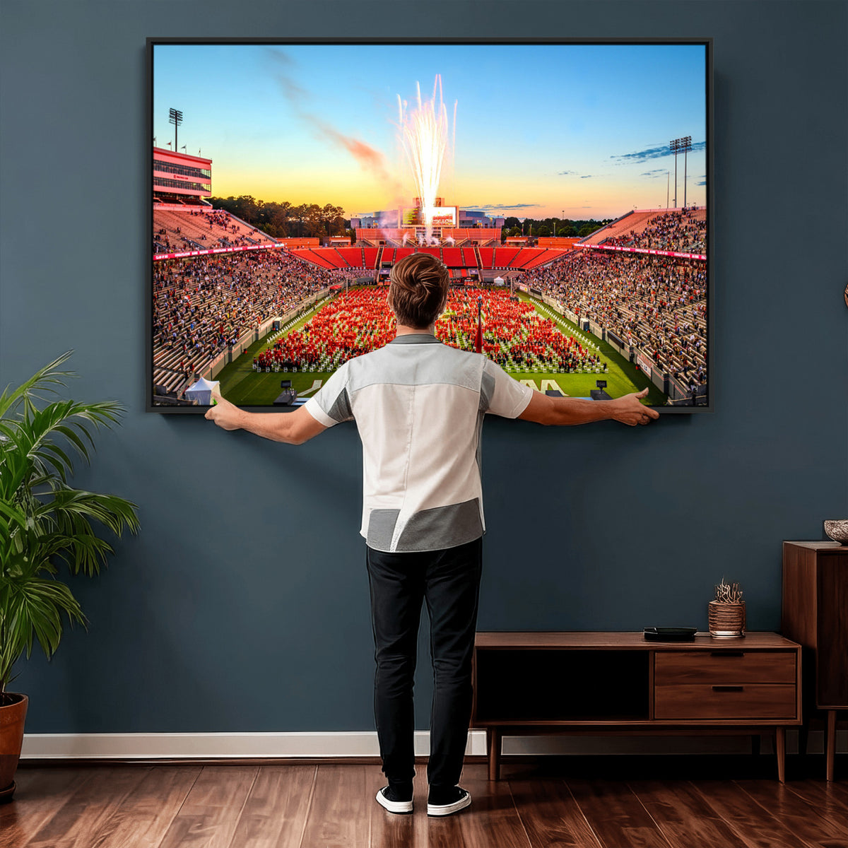 18017-MGV-CV-36X24 - North Carolina State University Canvas Print, Wolfpack Football Team Print
