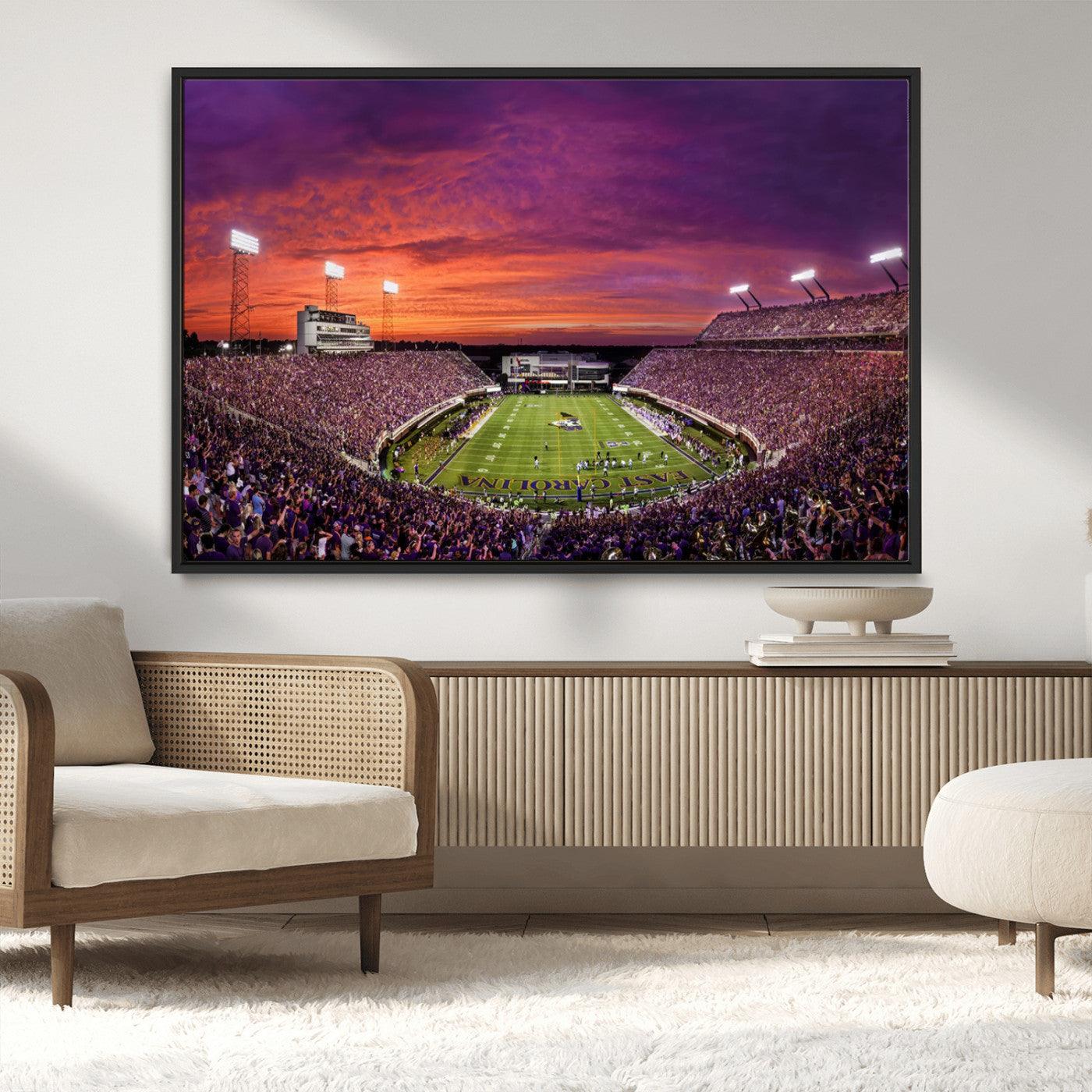 MGV-FC-36X24 - East Carolina University Pirates Football Print Canvas- Greenville Dowdy-Ficklen Stadium Wall Art