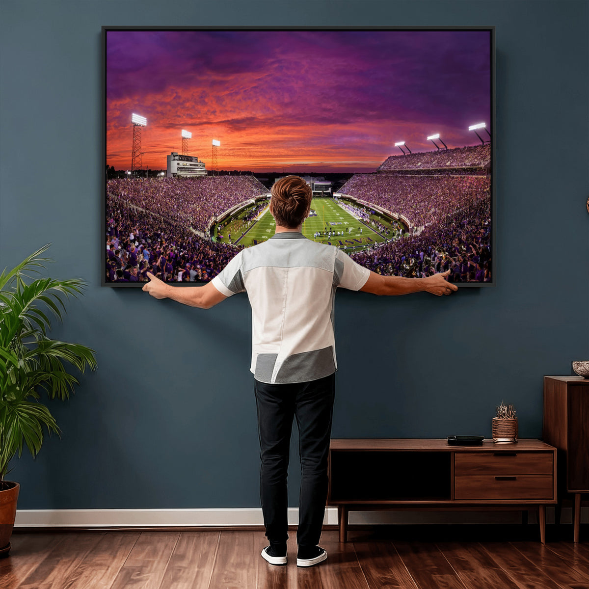 88575-MGV-CV-36X24 - East Carolina University Pirates Football Print Canvas- Greenville Dowdy-Ficklen Stadium Wall Art
