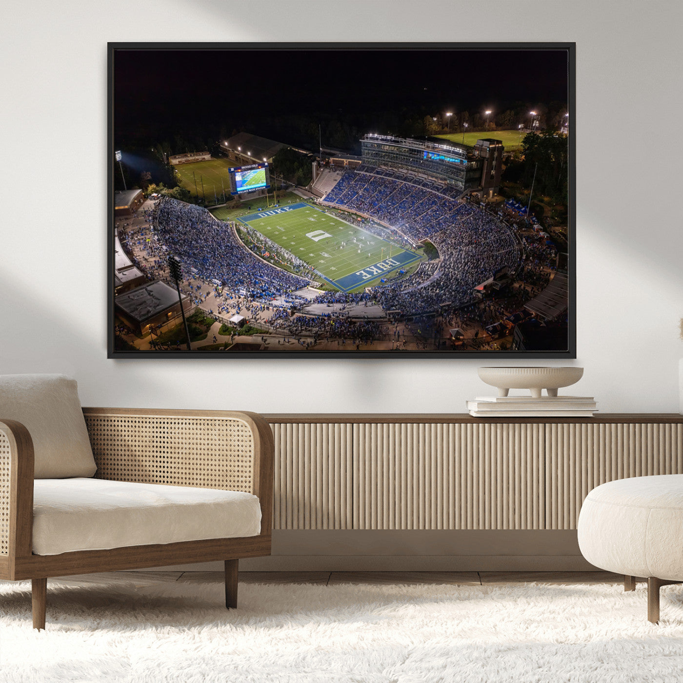 MGV-FC-36X24 - Duke University Blue Devils Football Print Canvas - Durham Wallace Wade Stadium Wall Art Canvas