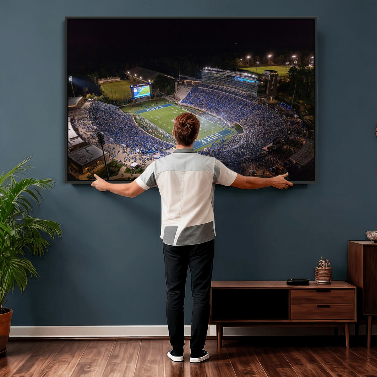 42347-MGV-CV-36X24 - Duke University Blue Devils Football Print Canvas - Durham Wallace Wade Stadium Wall Art Canvas