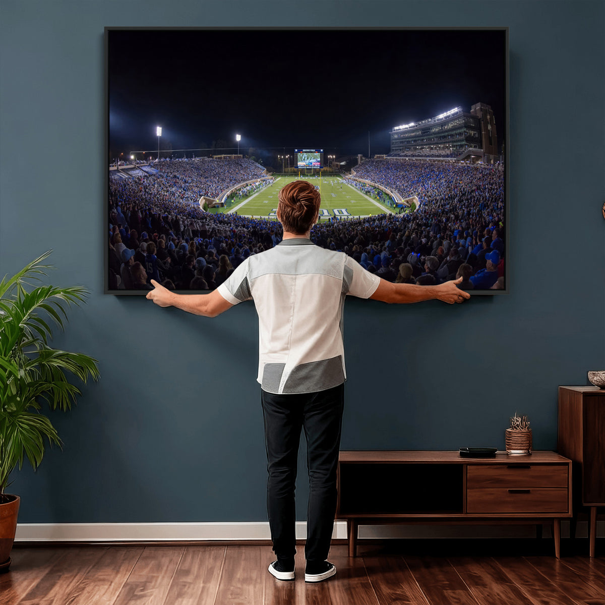21070-MGV-CV-36X24 - Duke University Blue Devils Football Team Print - Durham Wallace Wade Stadium Wall Art Canvas Print