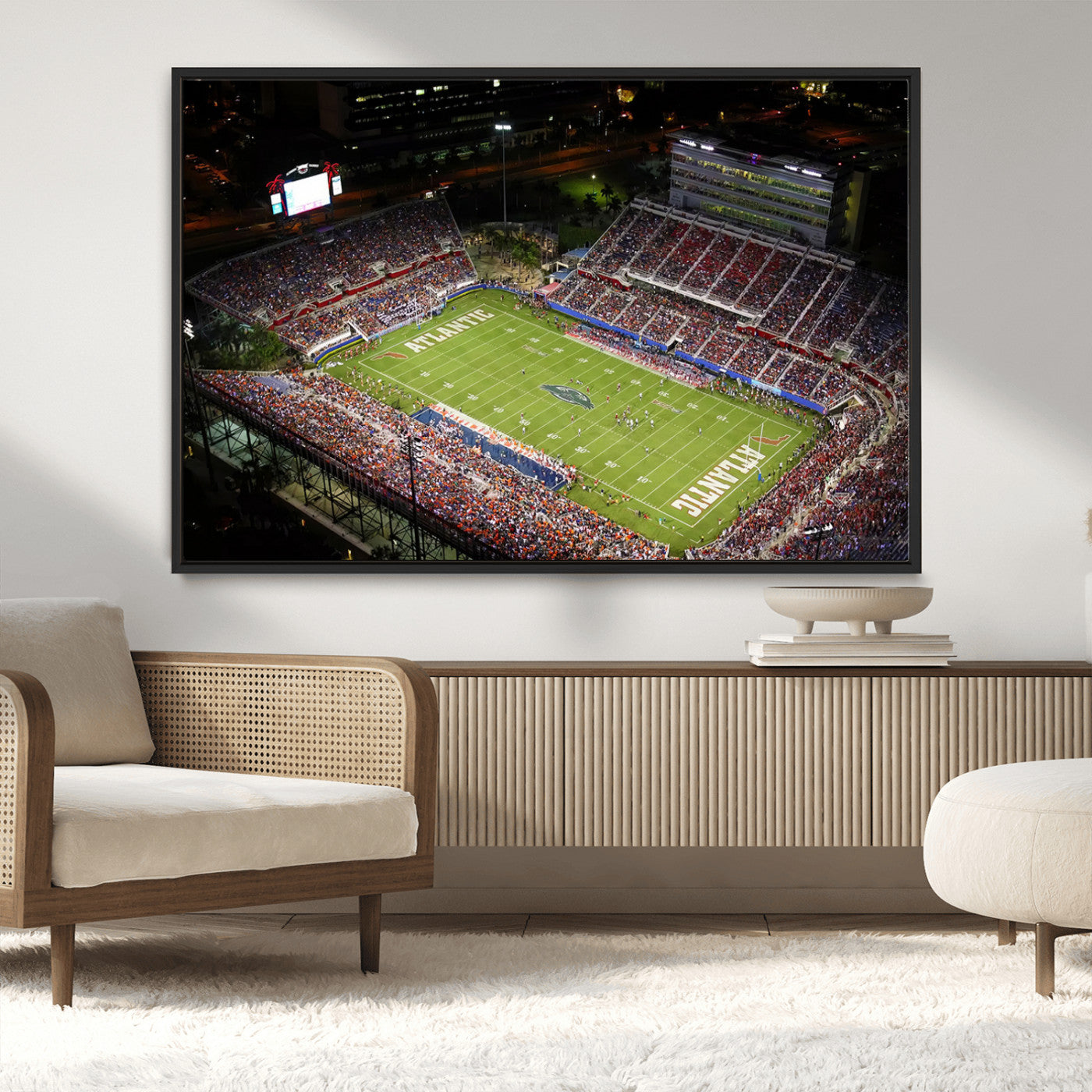 MGV-FC-36X24 - Florida Atlantic University Owls Canvas Print, Football Team Print - Boca Raton FAU Stadium Wall Art