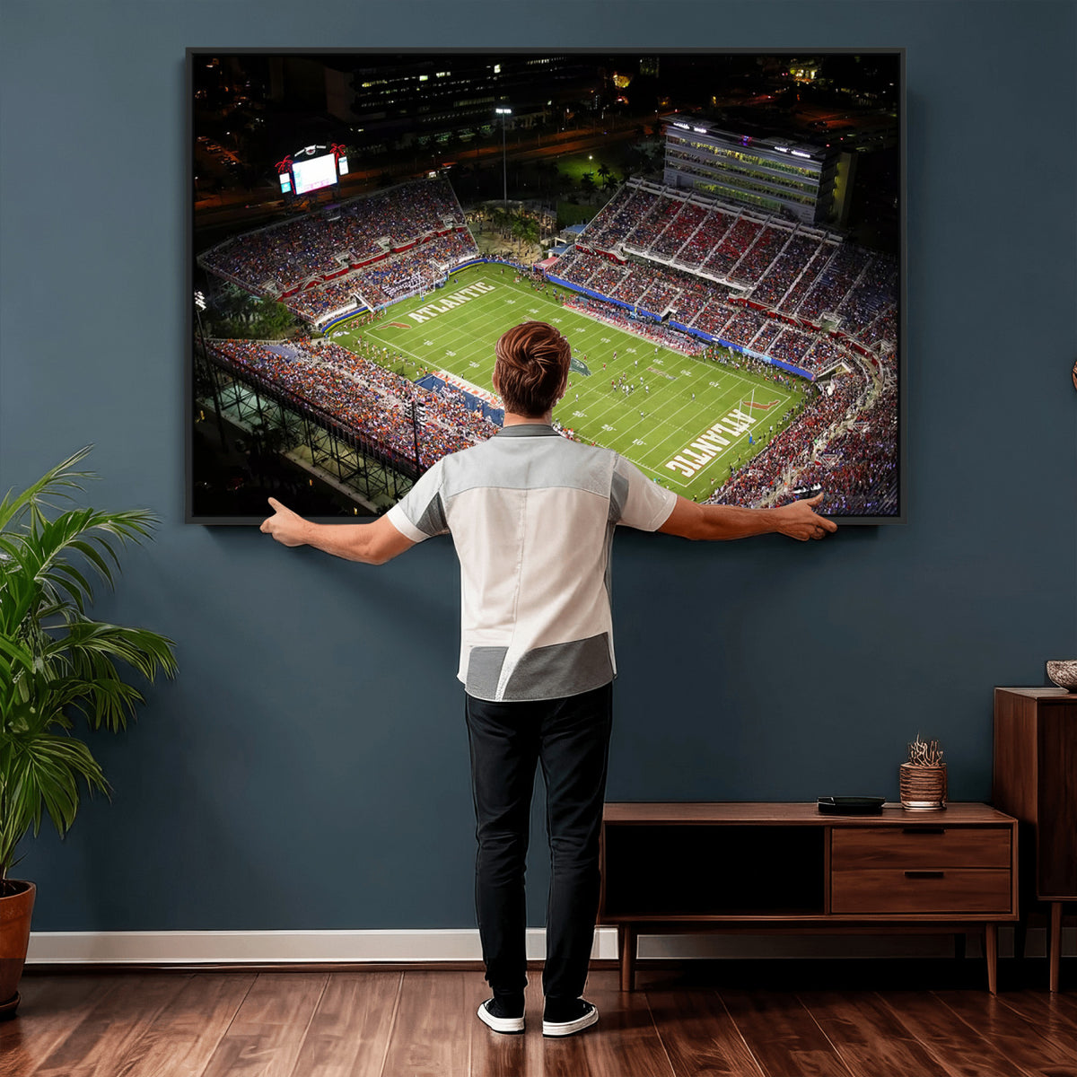 12682-MGV-CV-36X24 - Florida Atlantic University Owls Canvas Print, Football Team Print - Boca Raton FAU Stadium Wall Art