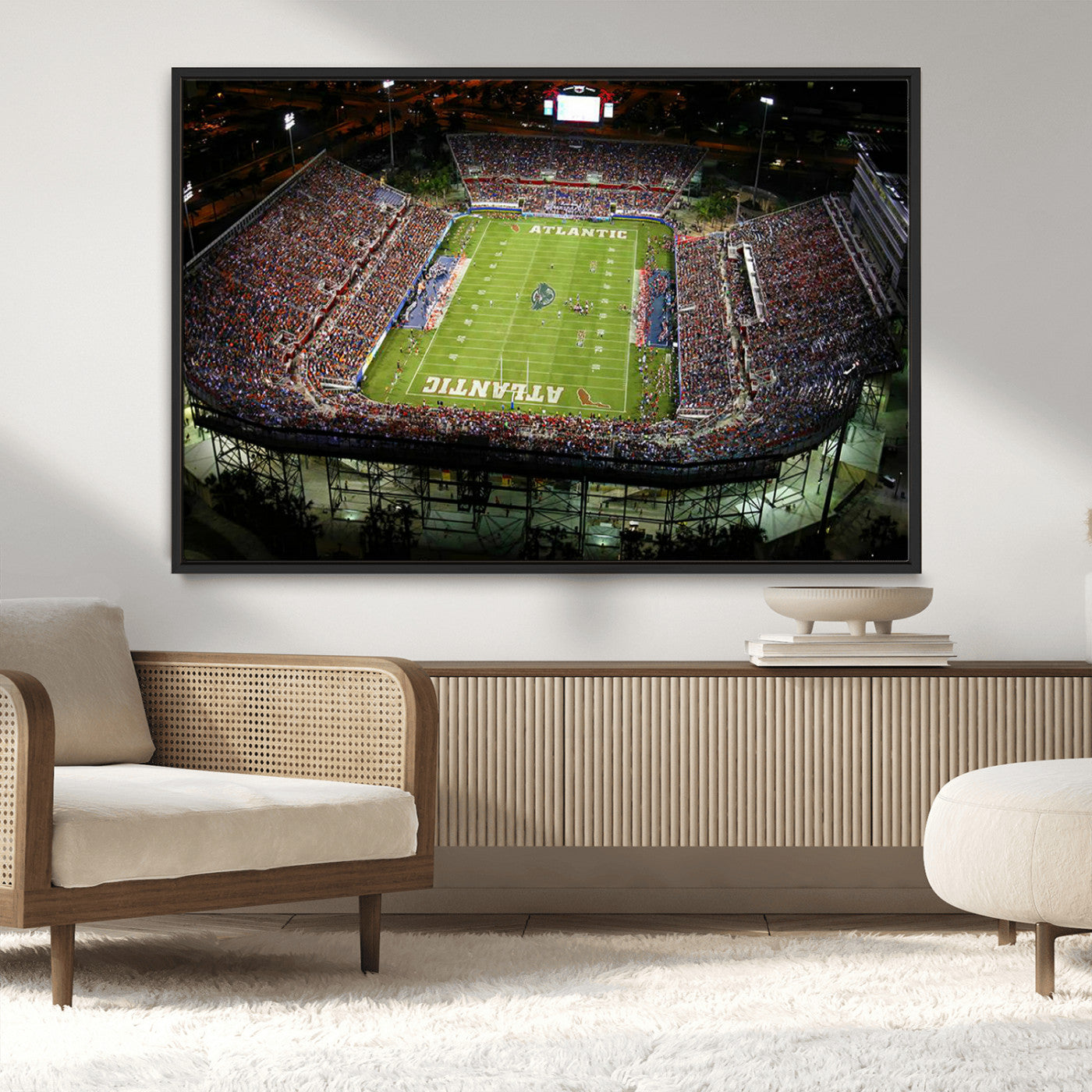 MGV-FC-36X24 - Florida Atlantic University Owls Football Team Print - Boca Raton FAU Stadium Wall Art Canvas Print