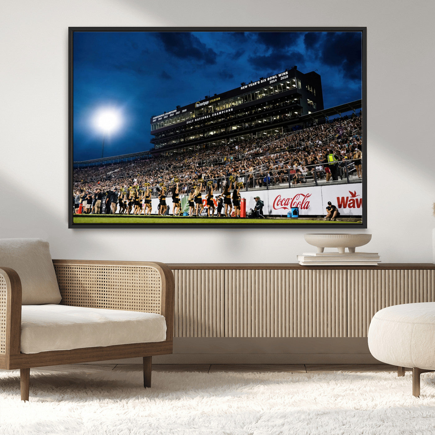 MGV-FC-36X24 - UCF Knights Football Team Print - Orlando FBC Mortgage Stadium Wall Art Canvas Print