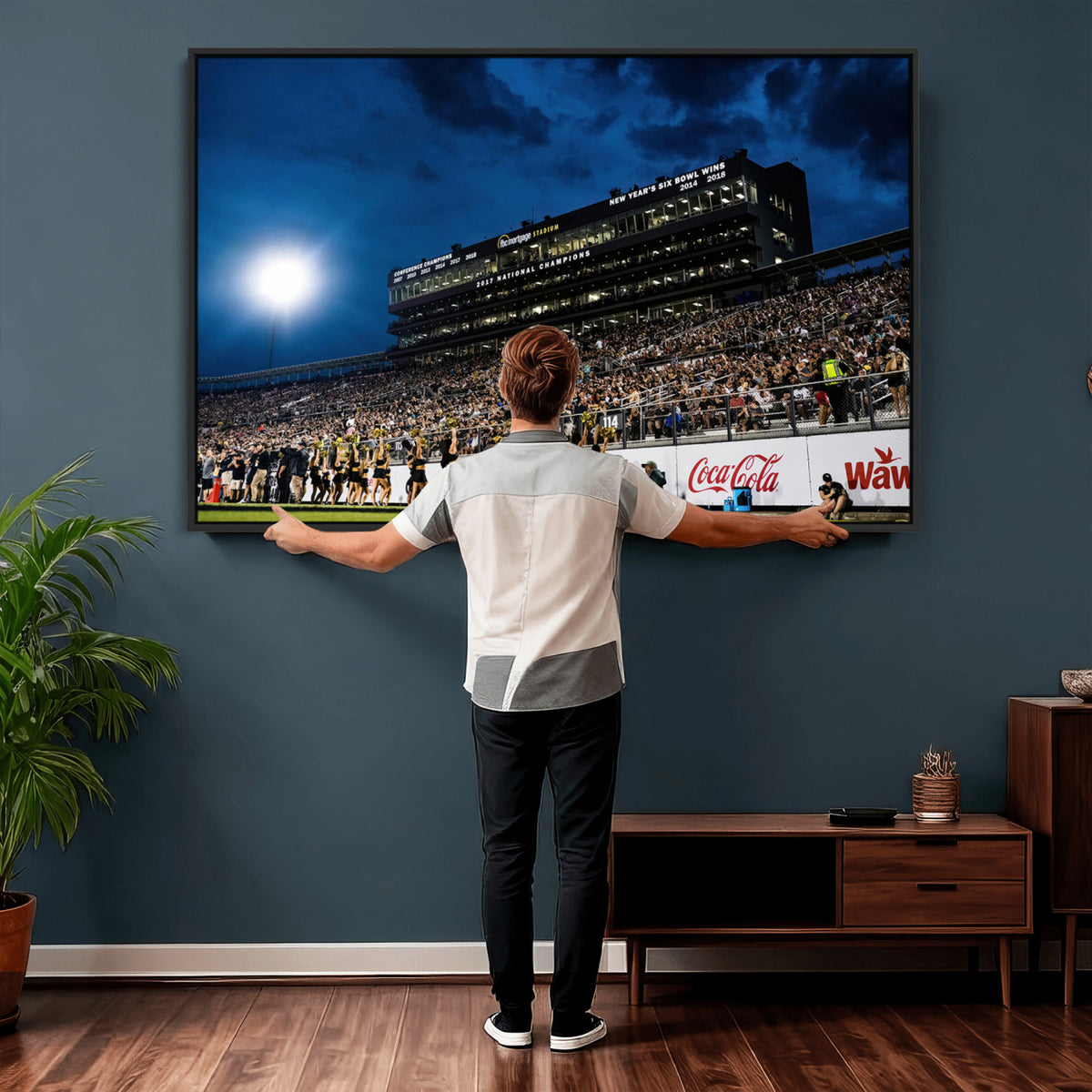 40217-MGV-CV-36X24 - UCF Knights Football Team Print - Orlando FBC Mortgage Stadium Wall Art Canvas Print