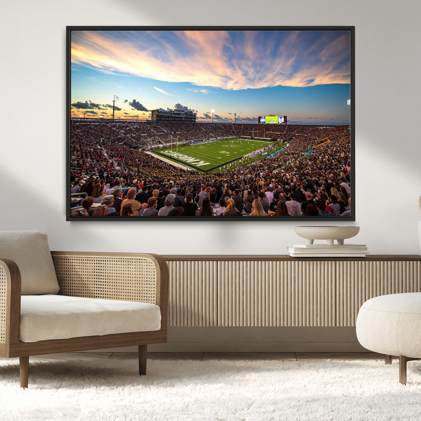 MGV-FC-36X24 - UCF Knights Football Team Print - Orlando FBC Mortgage Stadium Wall Art Canvas Print