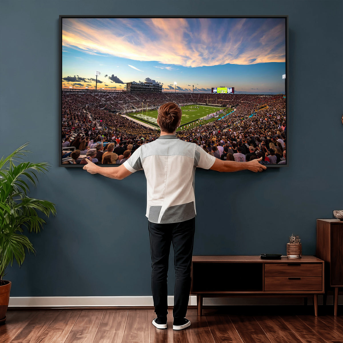 50243-MGV-CV-36X24 - UCF Knights Football Team Print - Orlando FBC Mortgage Stadium Wall Art Canvas Print