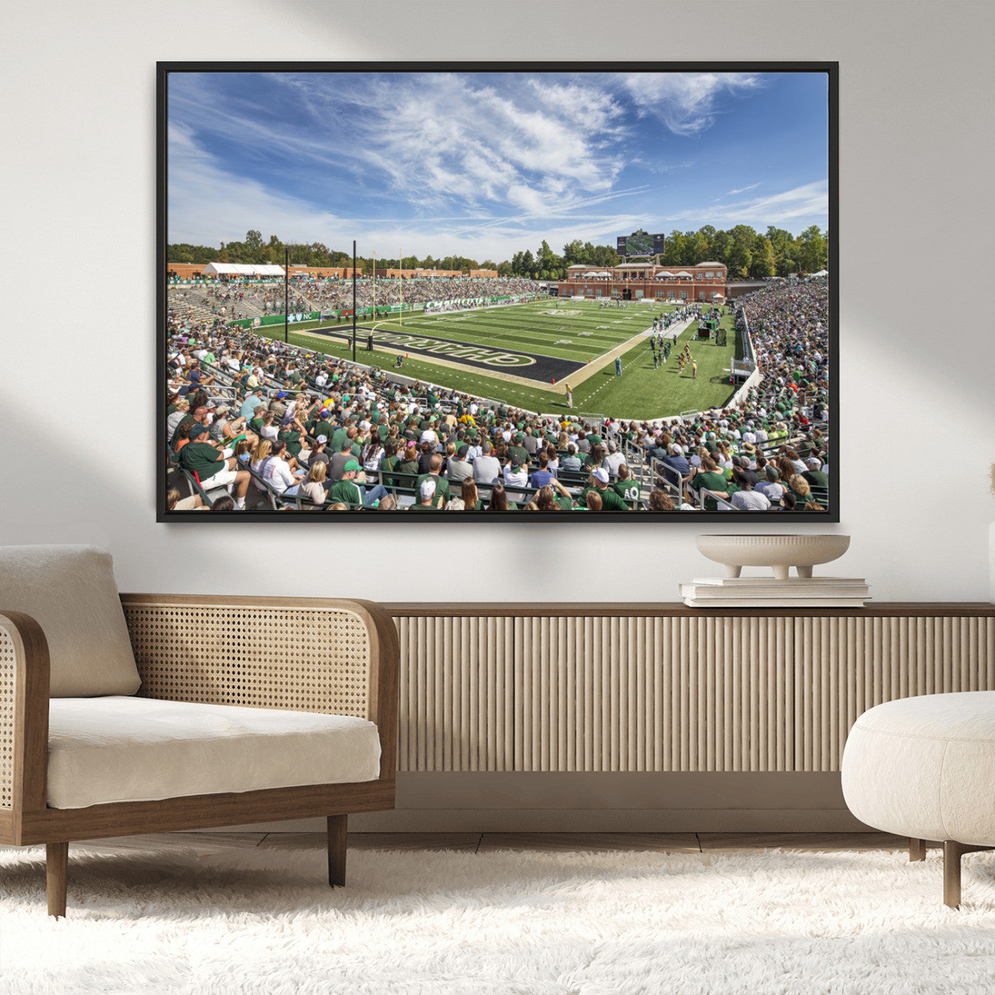 MGV-FC-36X24 - University of Charlotte 49ers Football Team Print - Charlotte Jerry Richardson Stadium Canvas Print