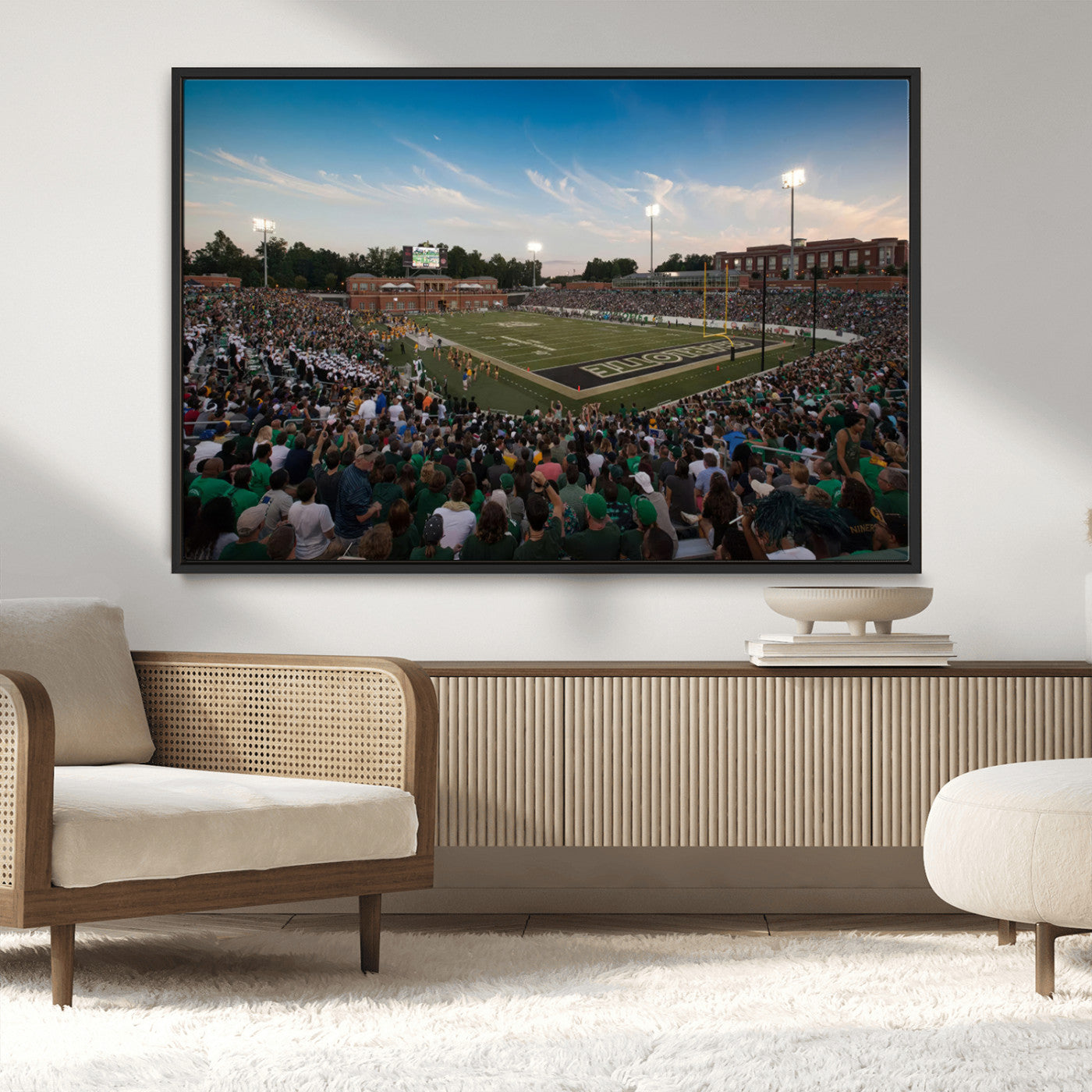 MGV-FC-36X24 - University of Charlotte 49ers Football Team Print - Charlotte Jerry Richardson Stadium Wall Art