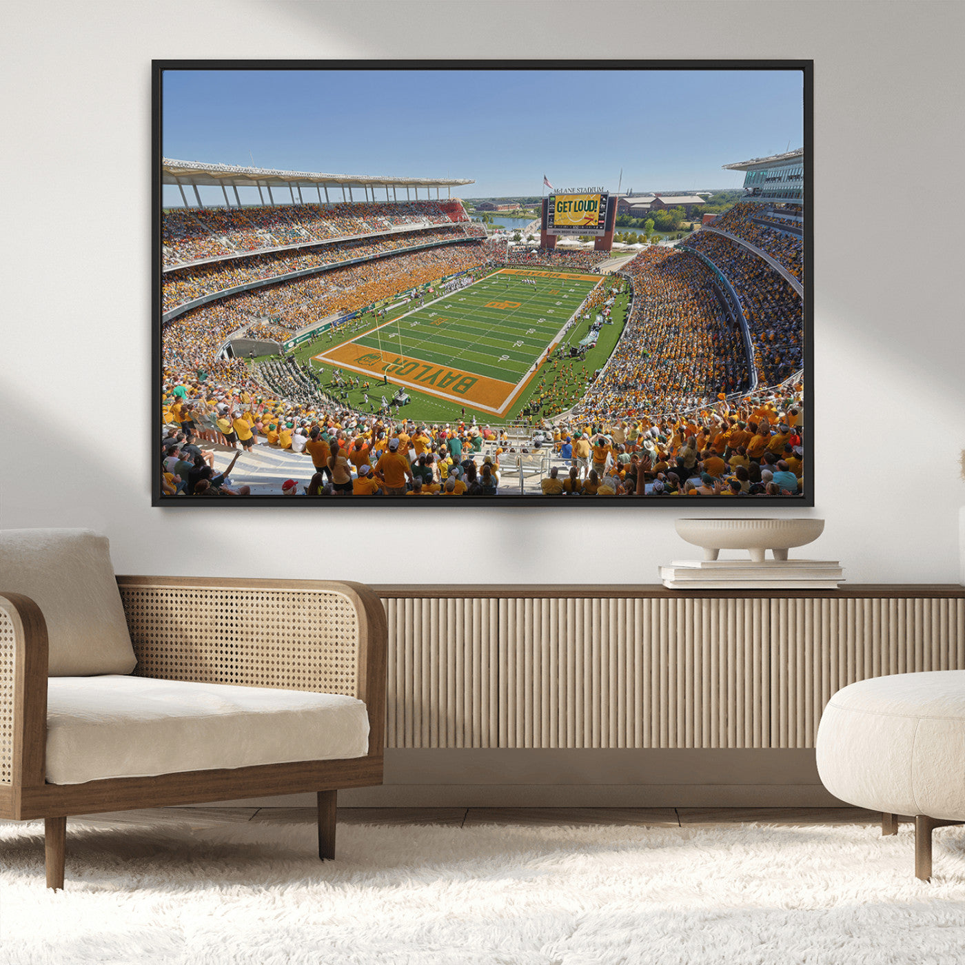 MGV-FC-36X24 - Baylor University Bears Football Team Print - Waco McLane Stadium Wall Art Canvas Print