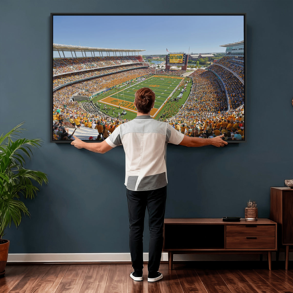 49912-MGV-CV-36X24 - Baylor University Bears Football Team Print - Waco McLane Stadium Wall Art Canvas Print