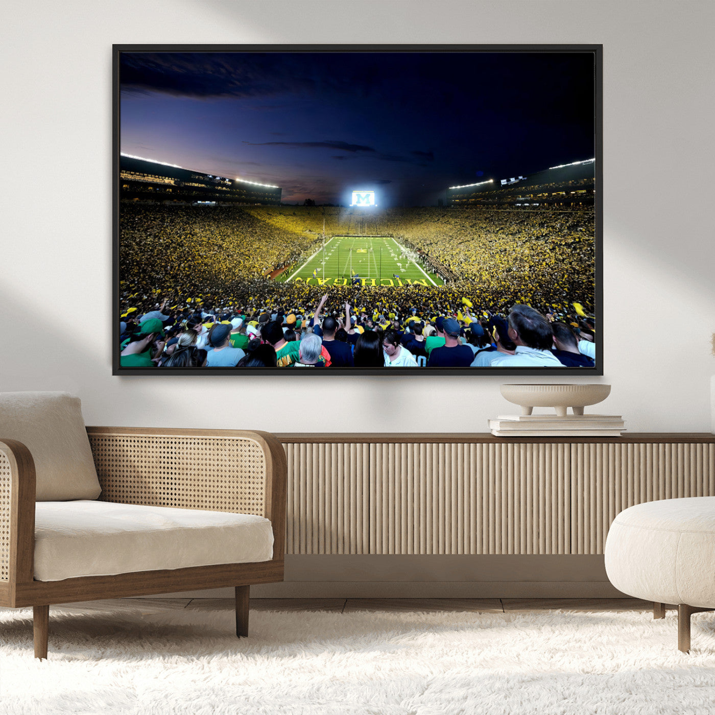 MGV-FC-36X24 - University of Michigan Wolverines Football Team Print - Ann Arbor Michigan Stadium Canvas Print