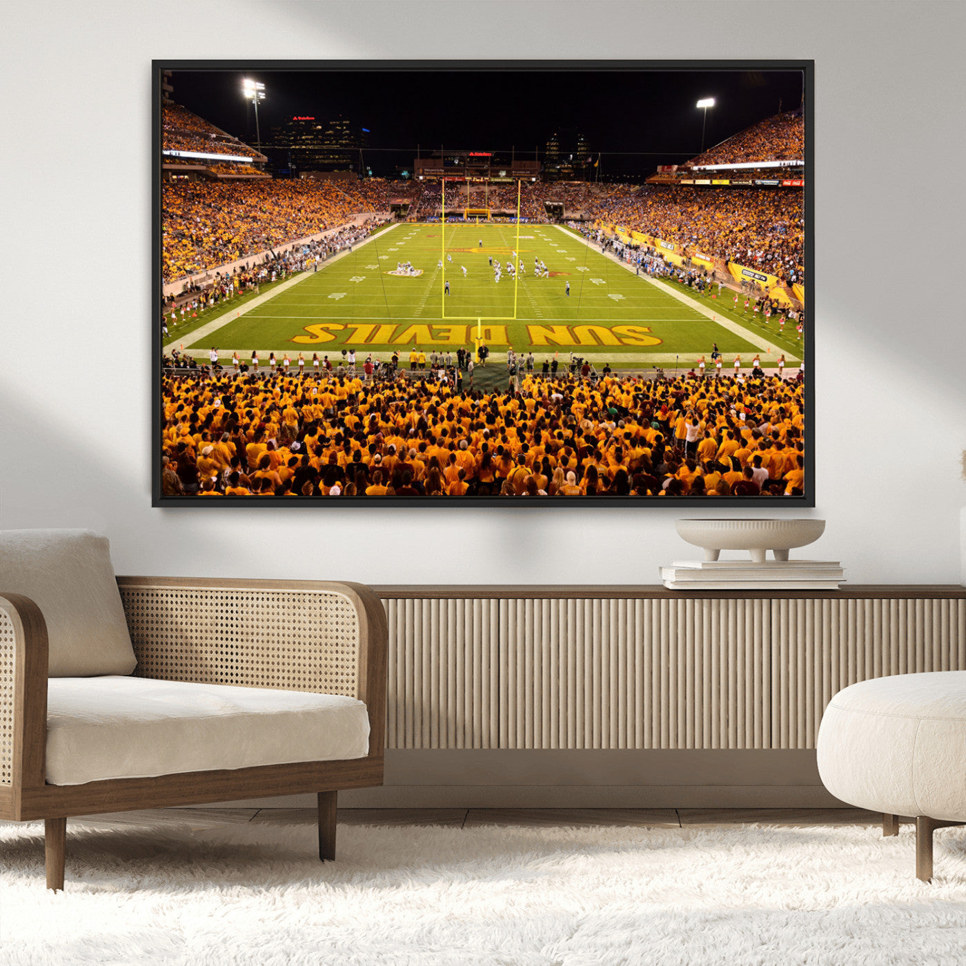 MGV-FC-36X24 - ASU Sun Devils Football Team Print - Phoenix Mountain America Stadium Wall Art Canvas Print