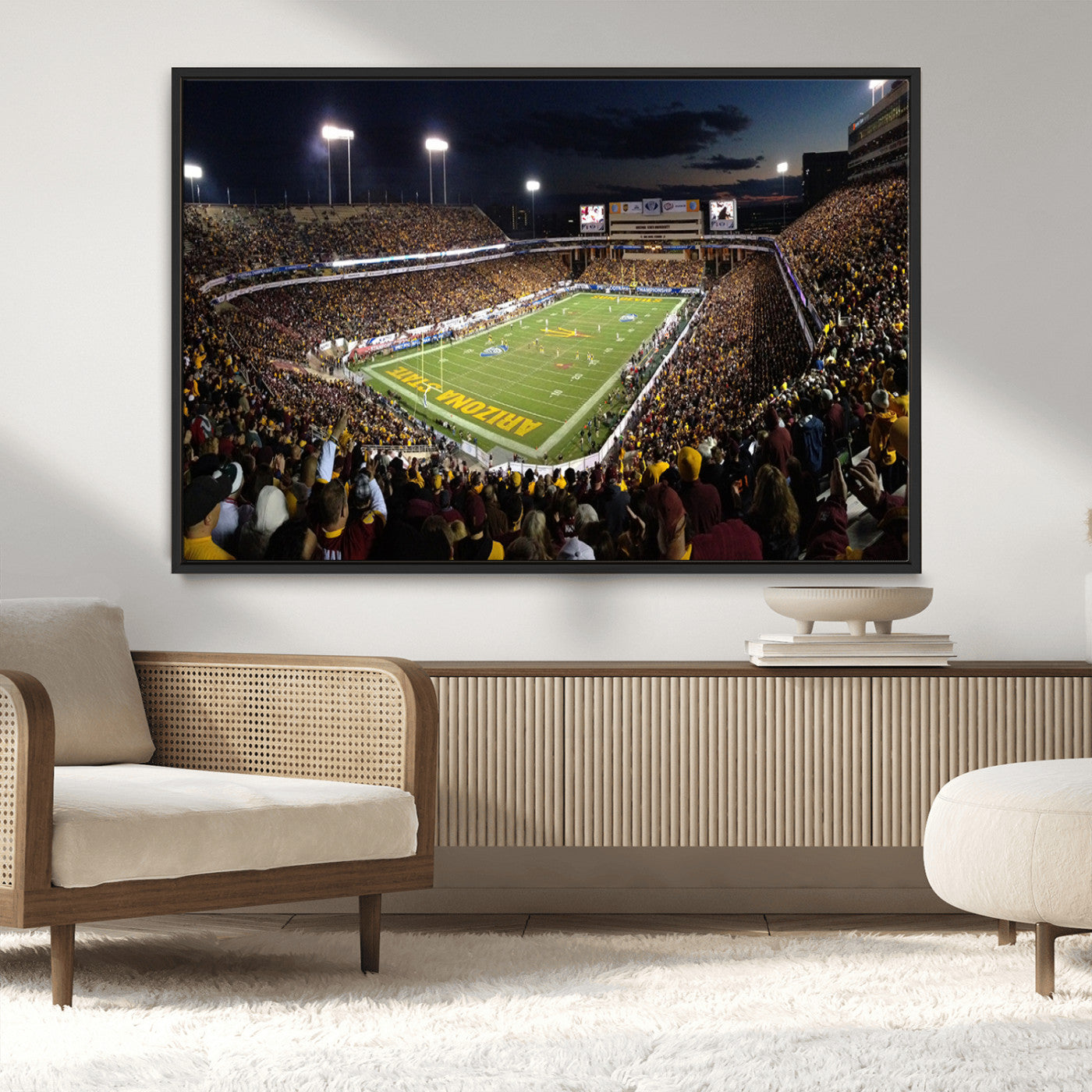 MGV-FC-36X24 - ASU Sun Devils Football Team Print Canvas - Phoenix Mountain America Stadium Wall Art Canvas Print