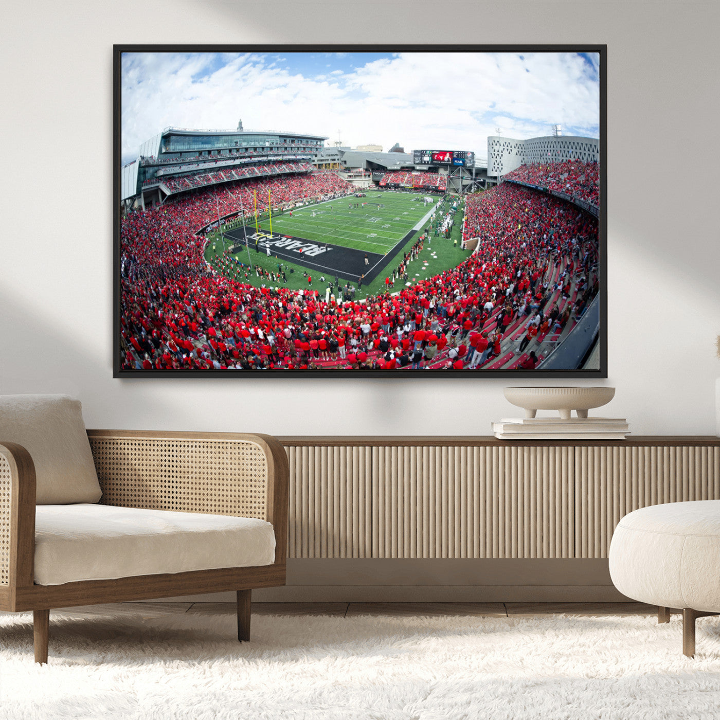 MGV-FC-36X24 - Cincinnati Bearcats Football Team Print - Nippert Stadium Wall Art Canvas Print
