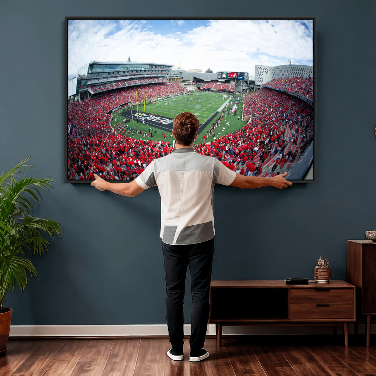 54070-MGV-CV-36X24 - Cincinnati Bearcats Football Team Print - Nippert Stadium Wall Art Canvas Print