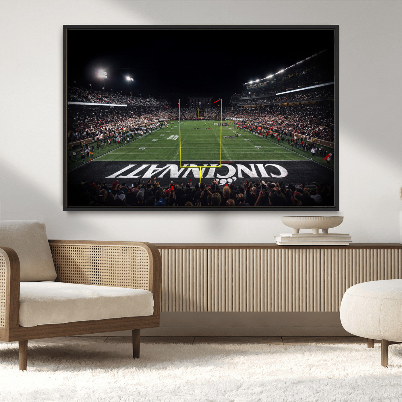 MGV-FC-36X24 - Cincinnati Bearcats Football Team Print - Nippert Stadium Wall Art Canvas Print
