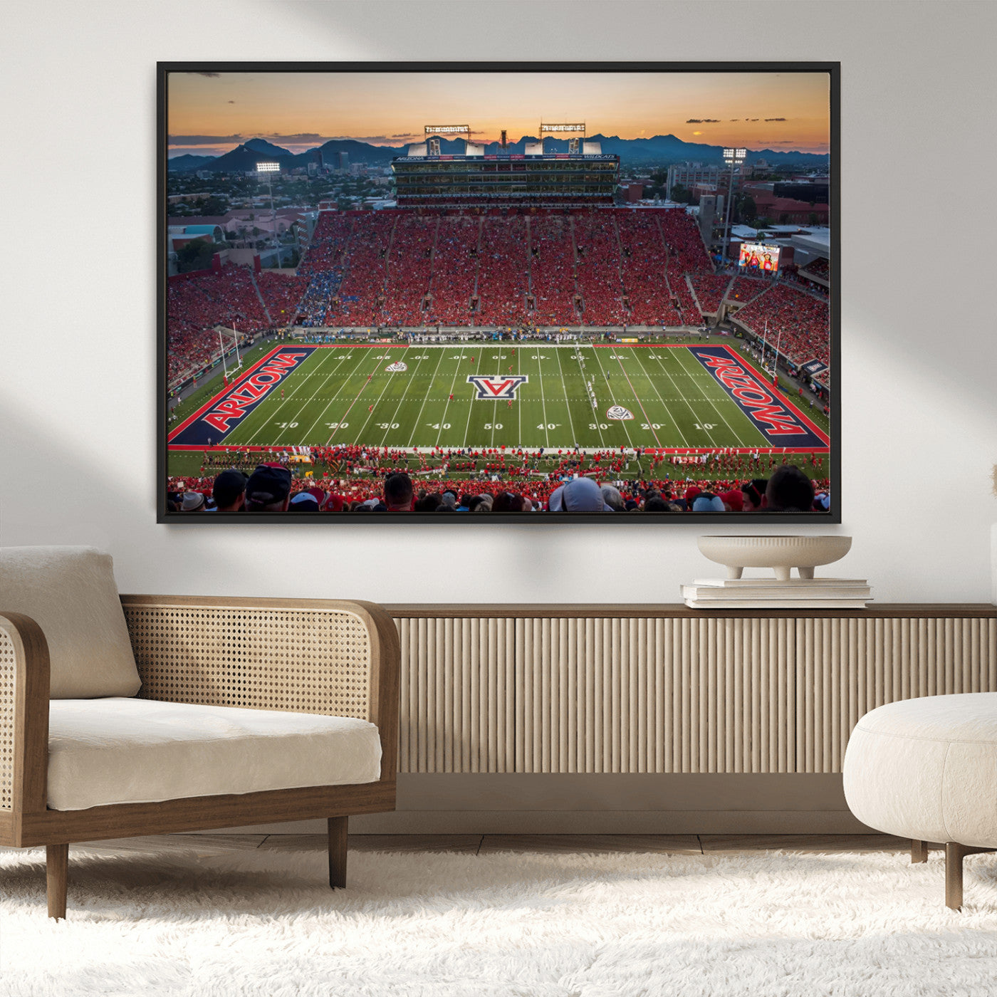 MGV-FC-36X24 - Arizona Wildcats Football Team Print - Tucson Arizona Stadium Wall Art Canvas Print