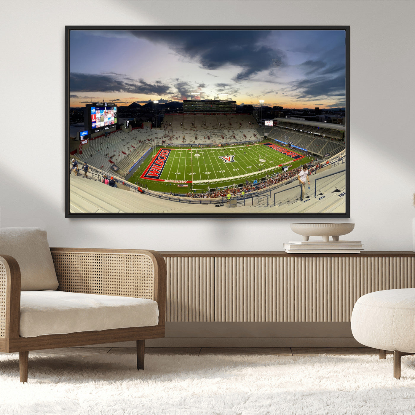 MGV-FC-36X24 - Arizona Wildcats Football Team Print - Tucson Arizona Stadium Wall Art Canvas Print