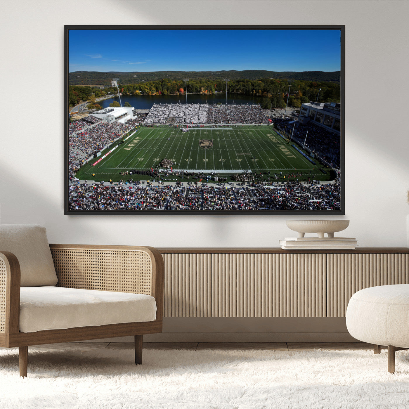MGV-FC-36X24 - Army Black Knights Football Team Print - West Point Michie Stadium Wall Art Canvas Print