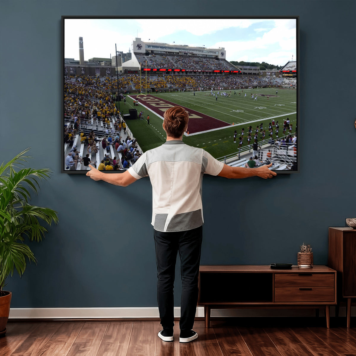 61503-MGV-CV-36X24 - Boston College Eagles Football Team Print - Boston Alumni Stadium Wall Art Canvas Print